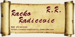 Racko Radičević vizit kartica